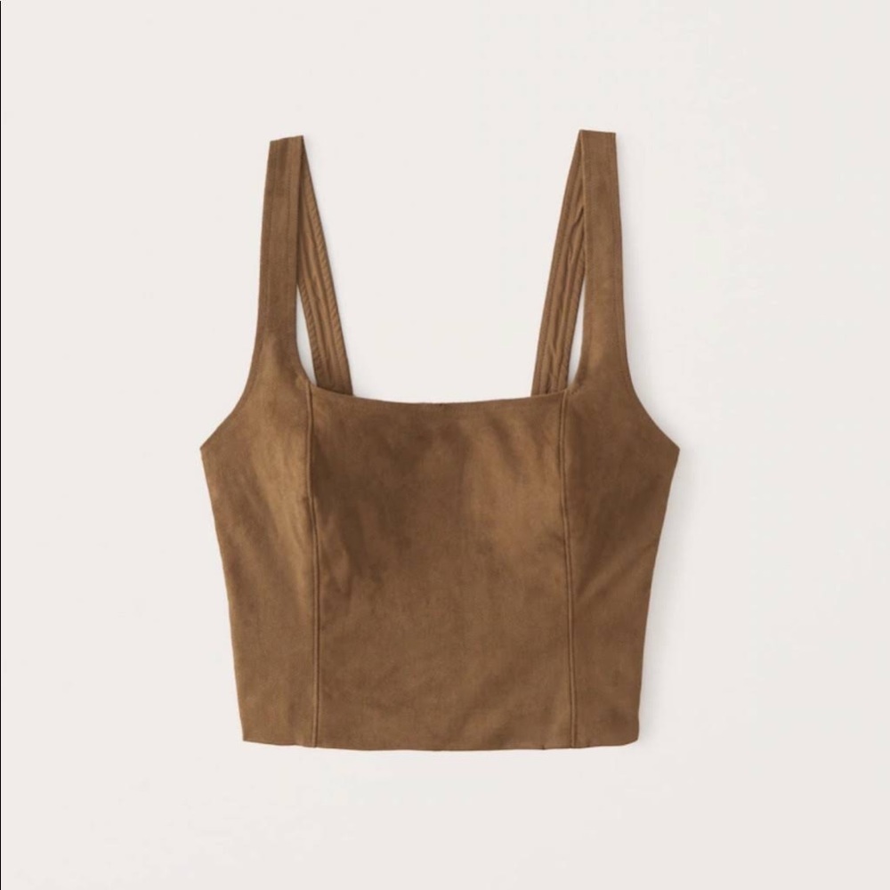 Faux Suede Square Neck Top